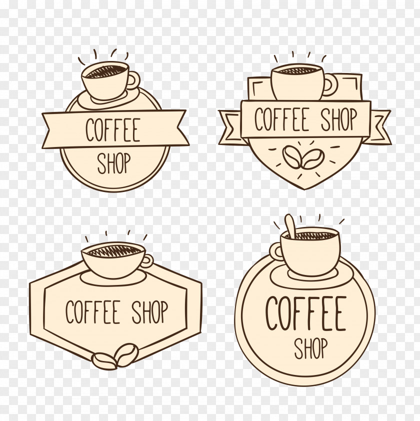 Hand-painted Coffee Stickers Cup Cafe Sticker Drawing PNG