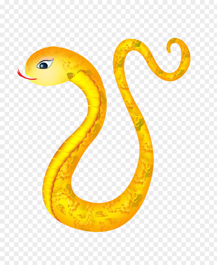 Creative Snake Yellow Cartoon PNG