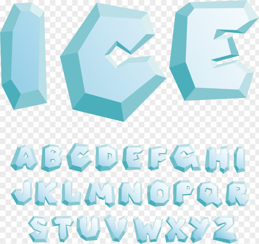 Blue Ice WordArt English Alphabet Letter PNG