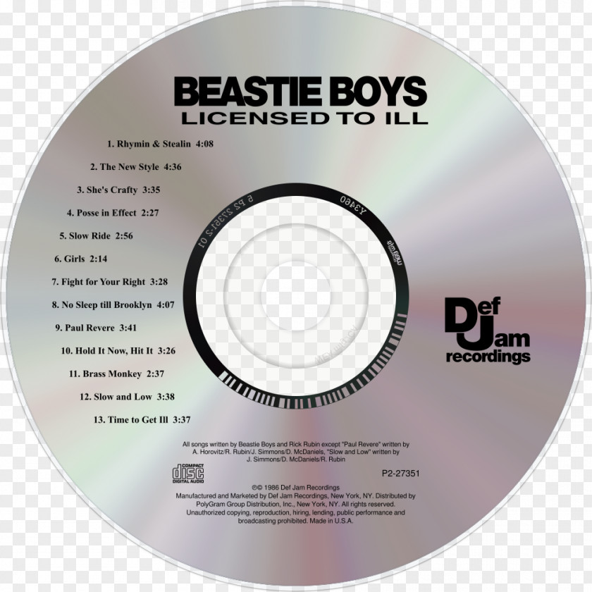 Ill Boy Licensed To Compact Disc Beastie Boys Product Design PNG