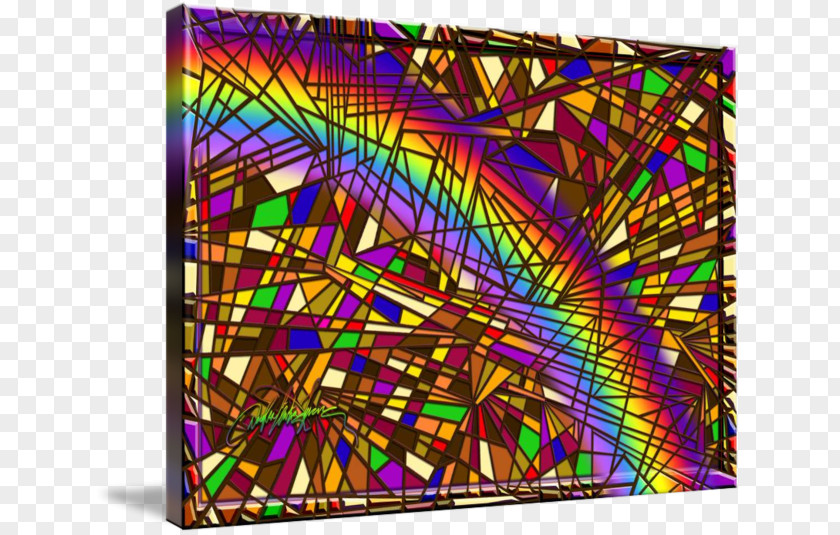 Line Stained Glass Modern Art Symmetry Pattern PNG