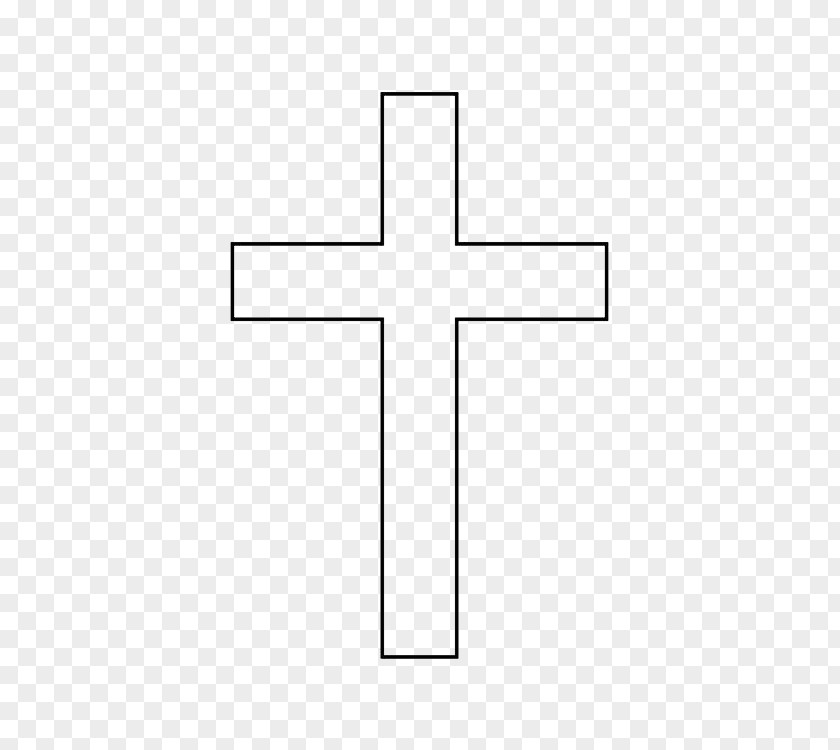 Christian Cross Symbol Outline Drawing Clip Art PNG