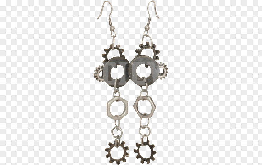 Steampunk Gear Earring Silver Jewellery Clothing Accessories PNG