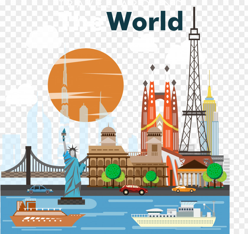 Travel Around The World Vector Material Tourism Computer File PNG