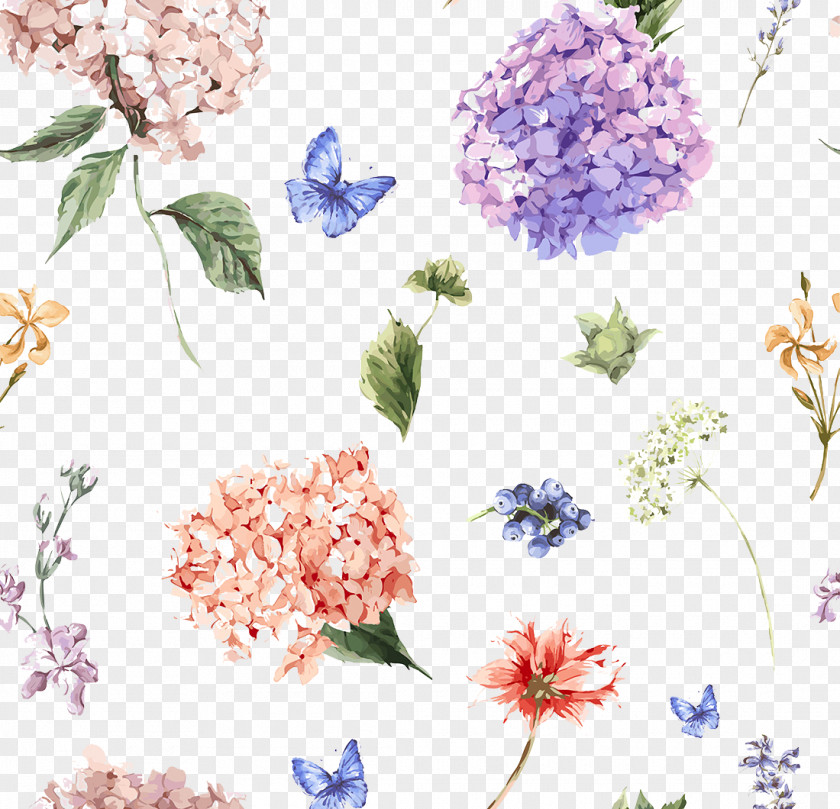 Beautifully Hand-painted Watercolor Flower Design PNG hand-painted watercolor flower design clipart PNG