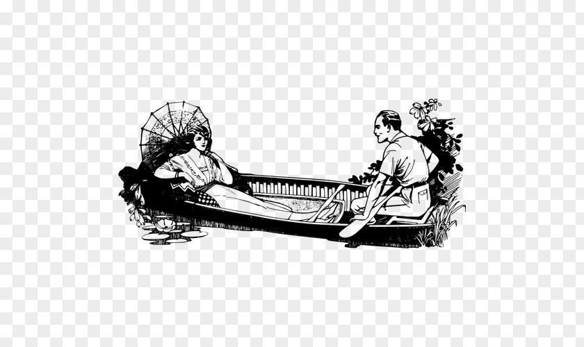 Couple Boat Rowing Clip Art PNG