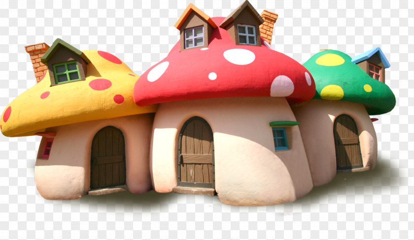 Cartoon Mushroom Small House Wallpaper PNG