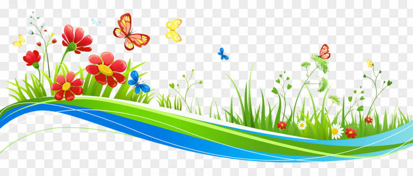 Flower Banner Butterfly Clip Art PNG