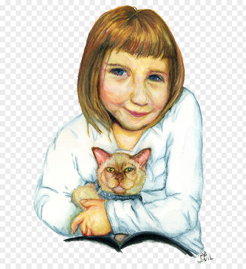 Kitten Drawing Portrait Watercolor Painting PNG