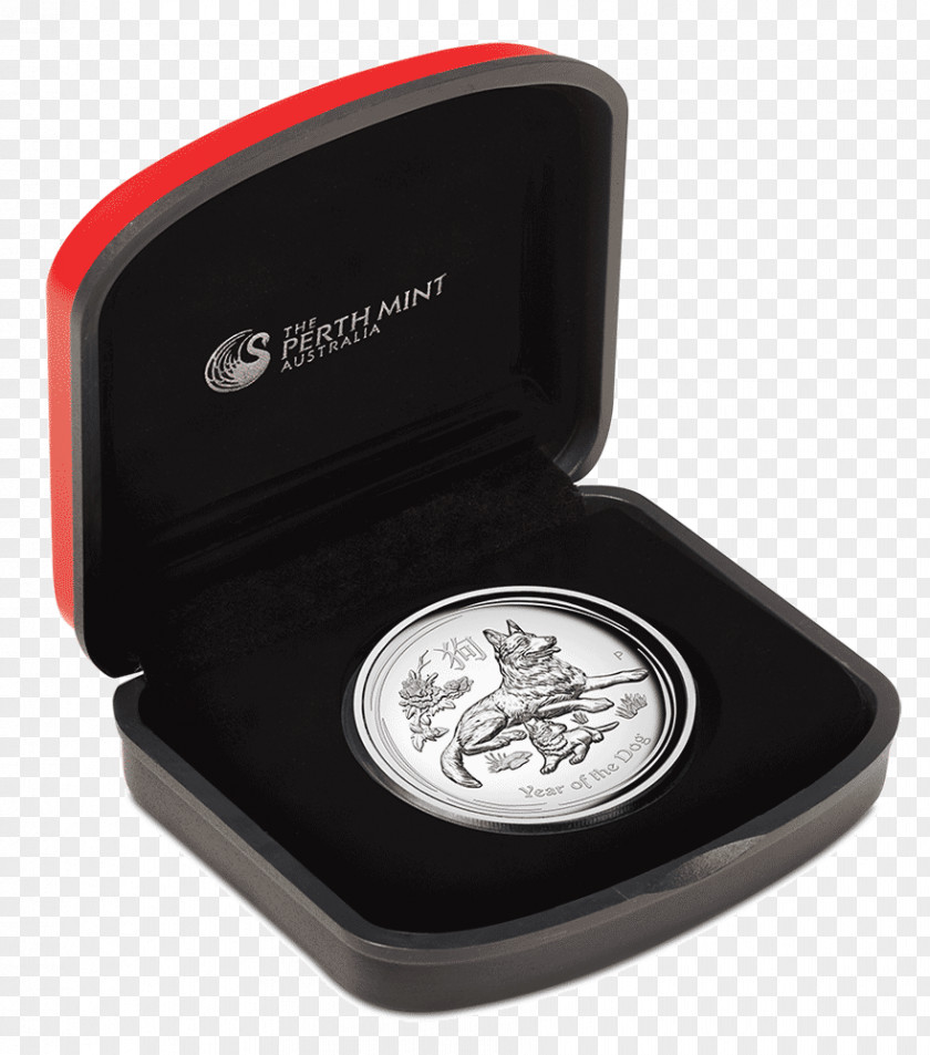Proof Coinage Perth Mint Dog Lunar Series Silver Coin PNG