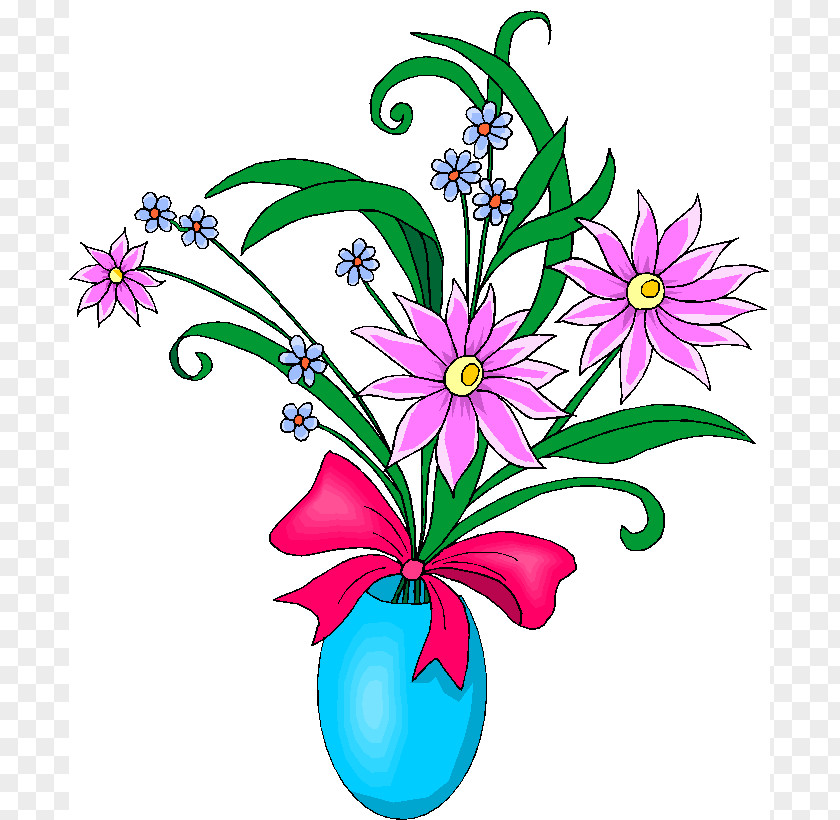 Graphic Art Free Vase Of Flowers Clip PNG