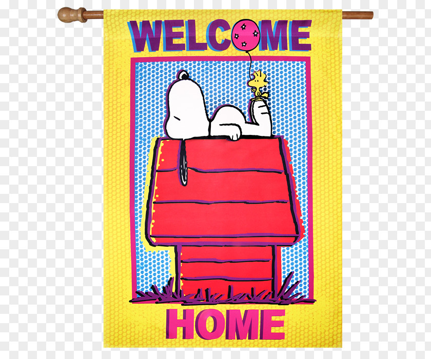 Beanuts Banner Snoopy Peanuts Image Flags & Windsocks Welcome Flowers' Flag PNG