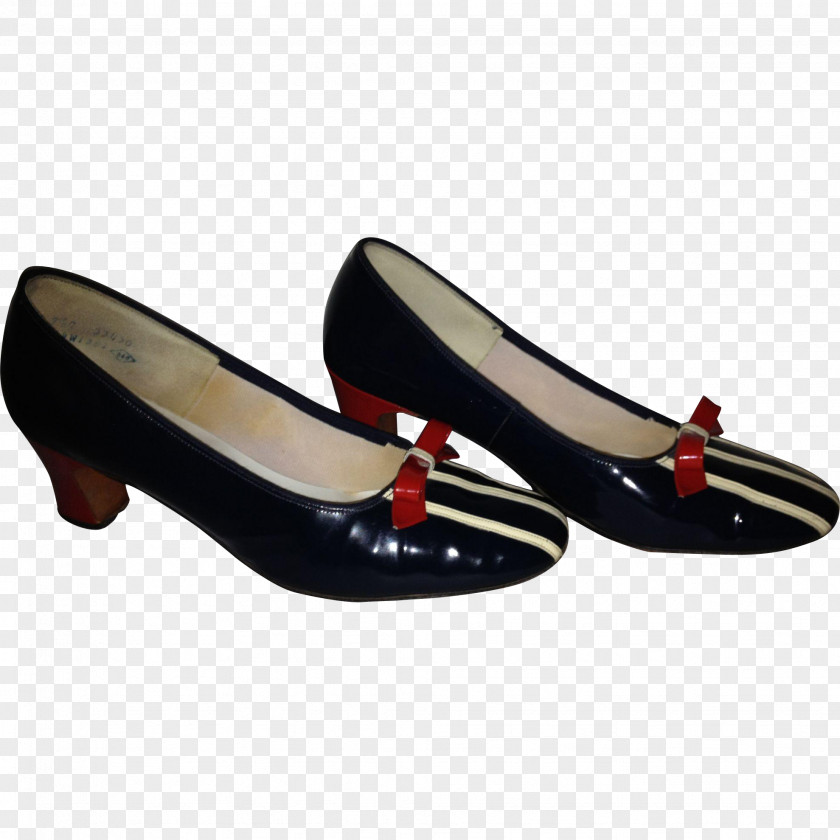 Navy Blue High Heel Shoes For Women Ballet Flat High-heeled Shoe Suede Handbag 1960s PNG