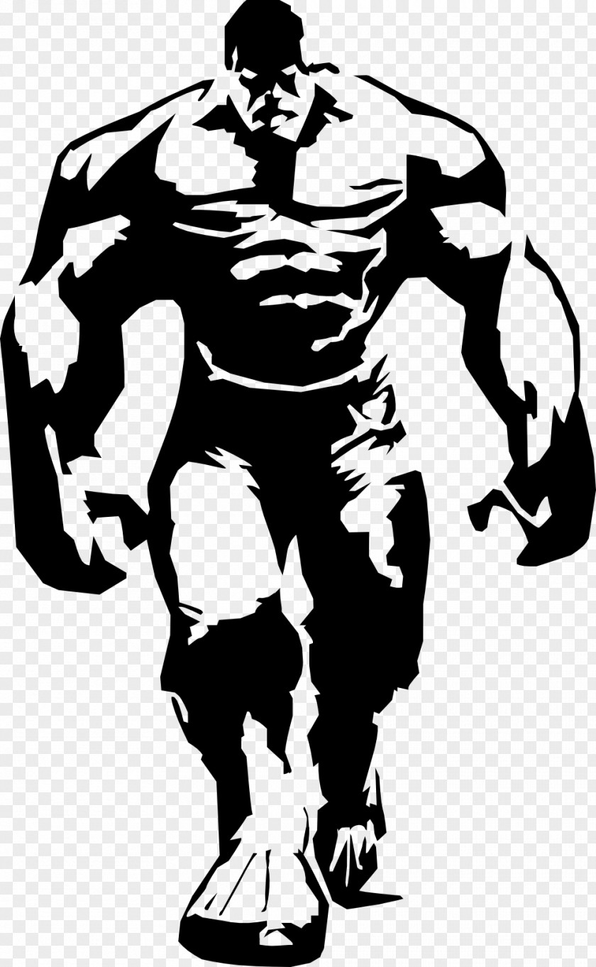 Bodybuilding Hulk Stencil Airbrush Superhero PNG