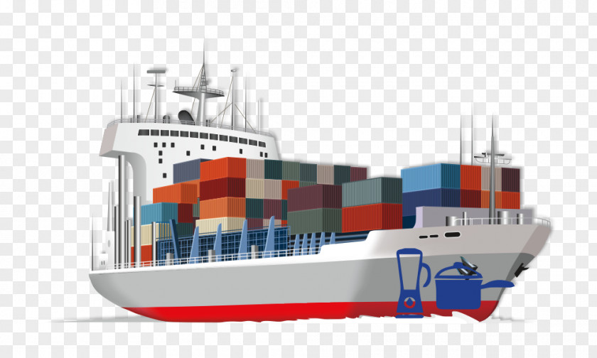 Fresh Food Distribution Container Ship Transport And Logistics Cargo PNG