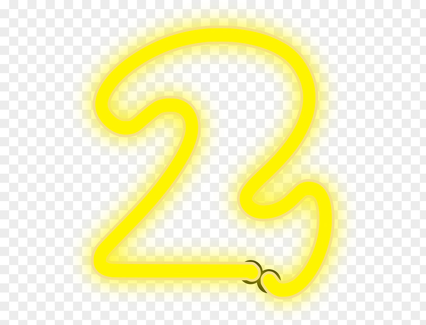 Number 2 Symbol Yellow Body Jewellery PNG