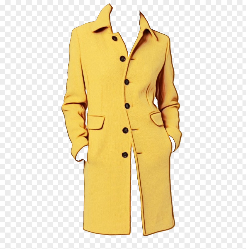 Sleeve Formal Wear Clothing Yellow Outerwear Trench Coat PNG