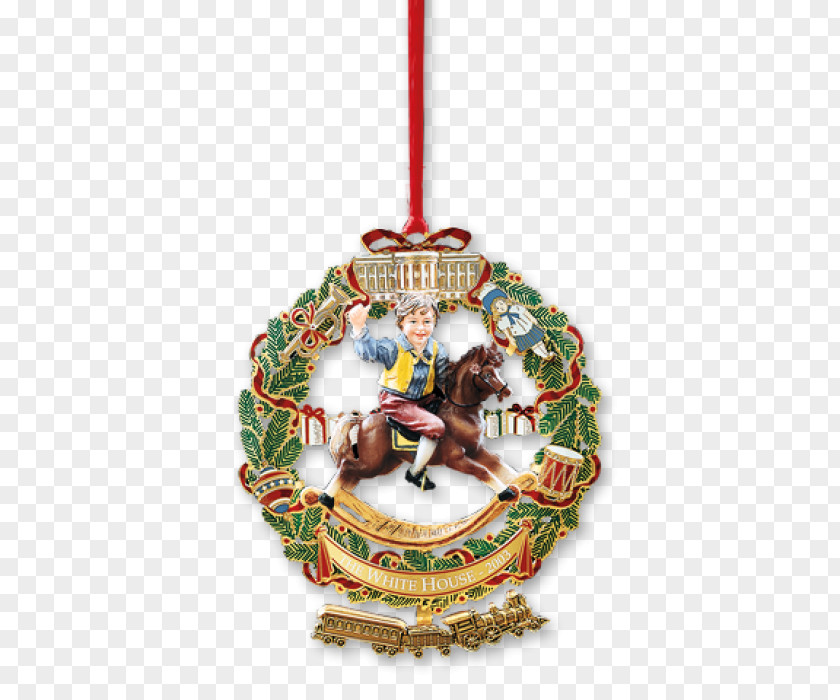 Hand-painted Frame Material White House Historical Association Christmas Ornament PNG
