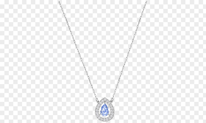Swarovski Jewelry Women Necklace Blue Locket Light Pattern PNG
