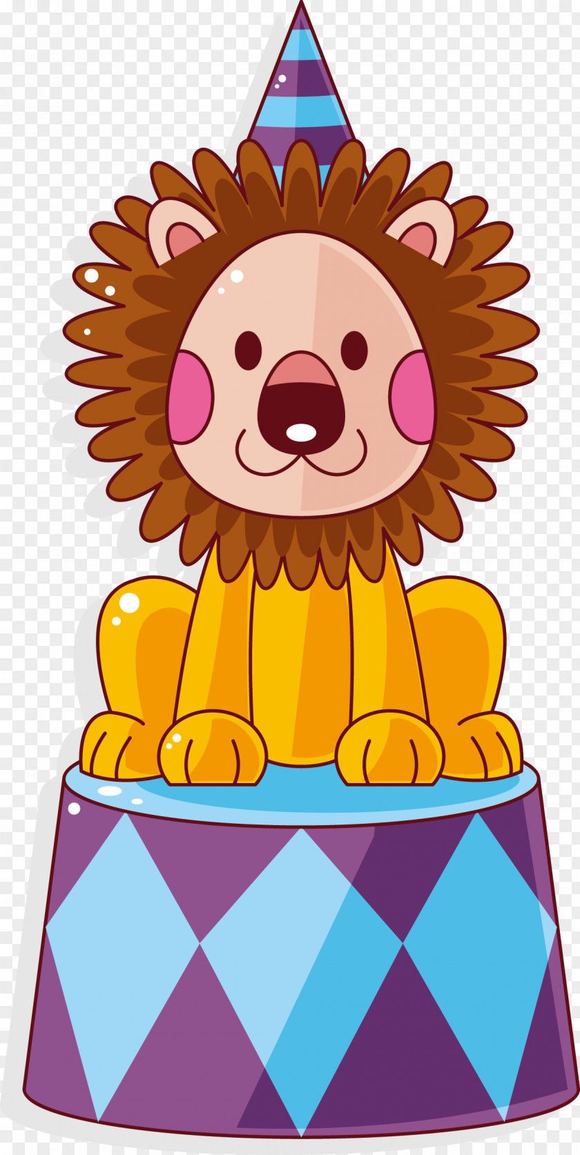 Circus Lion Vector Hair Tie Comb Ring Afro-textured PNG