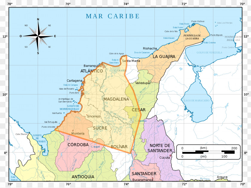Map Caribbean Region Of Colombia Cumbia Dance PNG