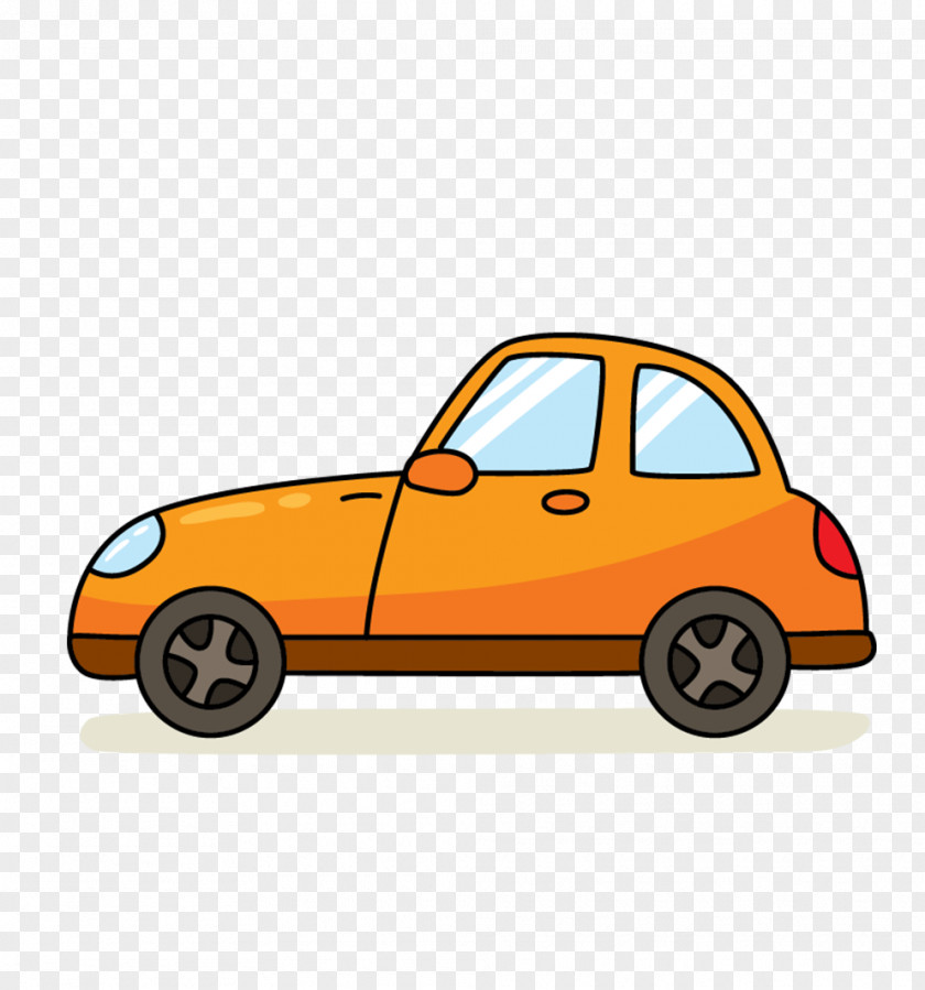 Orange Cartoon Car Material Graphic Design PNG