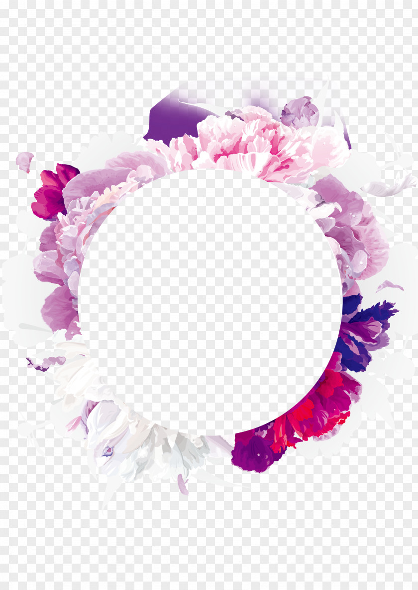 Purple Flowers Garland Flower Color Pink PNG