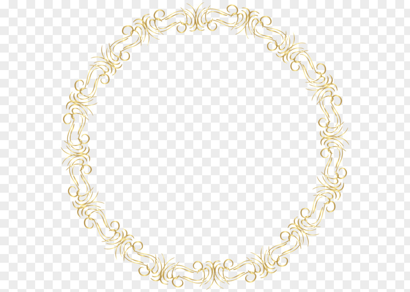 Round Framegolgen Border Necklace Clip Art PNG