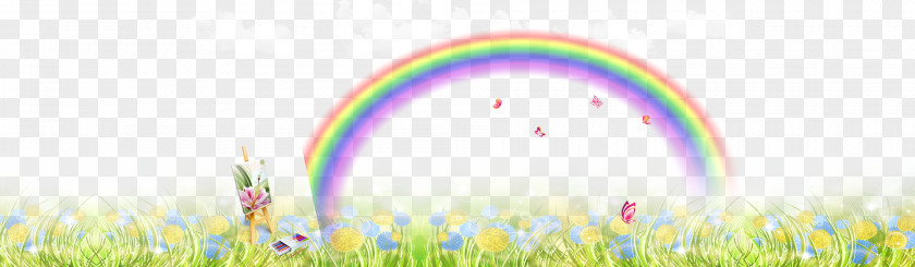 Colorful Grass Background Rainbow Sky Purple Wallpaper PNG