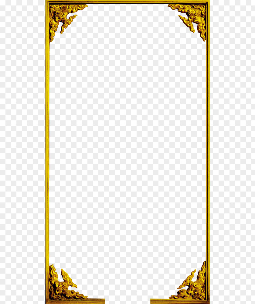 Classical Gold Frame Window Picture PNG