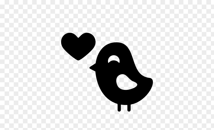 Cute Bird Valentine's Day Heart Silhouette PNG
