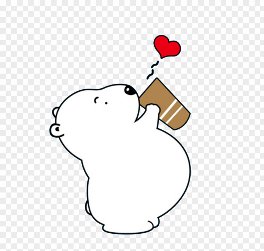 Polar Bear Cartoon Creative Decorative Buckle Free PNG