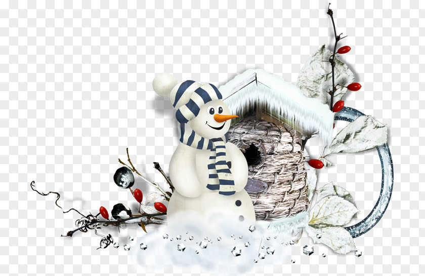 Snowman And Little House Christmas Card .de Postcard PNG