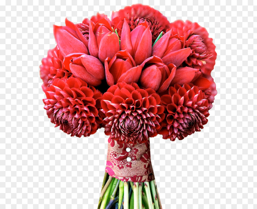Wedding Flower Bouquet Red Tulip Bride PNG