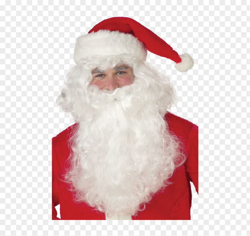 Santa Claus Beard Wig Suit Costume Party PNG
