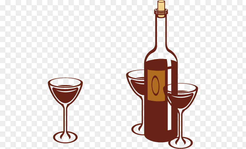 Vector Hand-painted Wine Red Glass Euclidean PNG