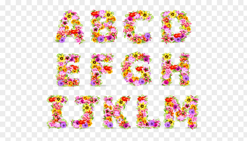 Flower Letter English Alphabet PNG
