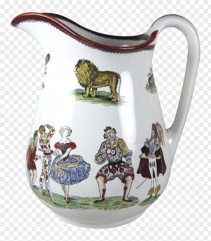 Mug Jug Staffordshire Pitcher Ironstone China 19th Century PNG