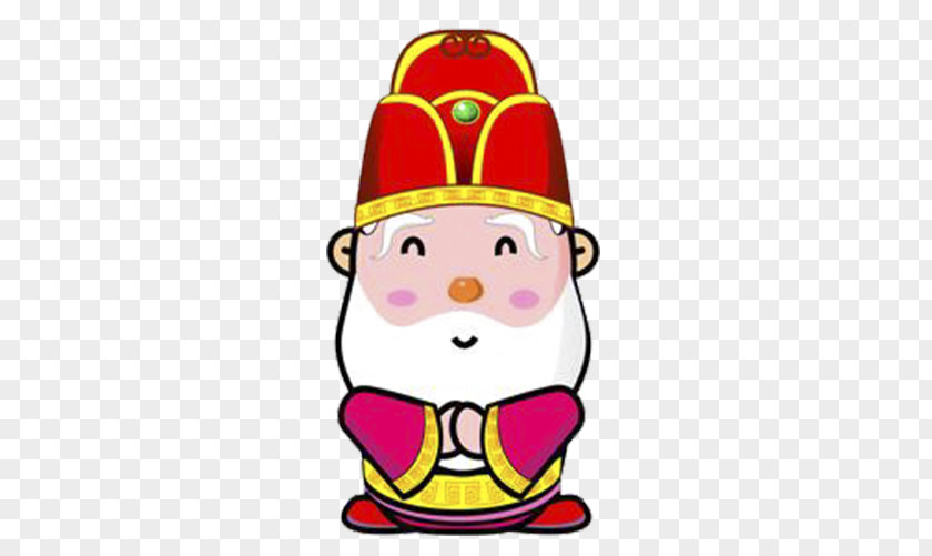 Baoquan White Beard Grandfather Caishen Chinese New Year Cartoon PNG