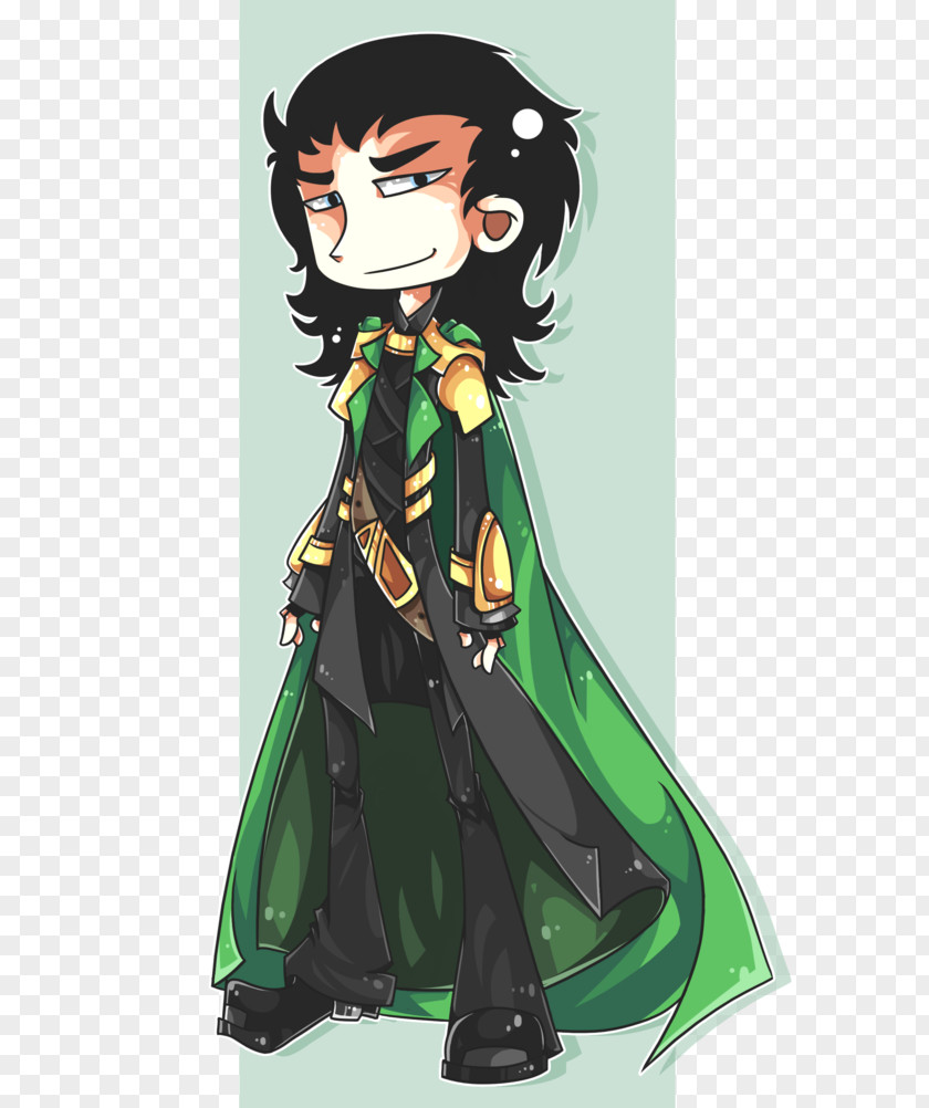 Loki Human Hair Color Black Costume Design PNG