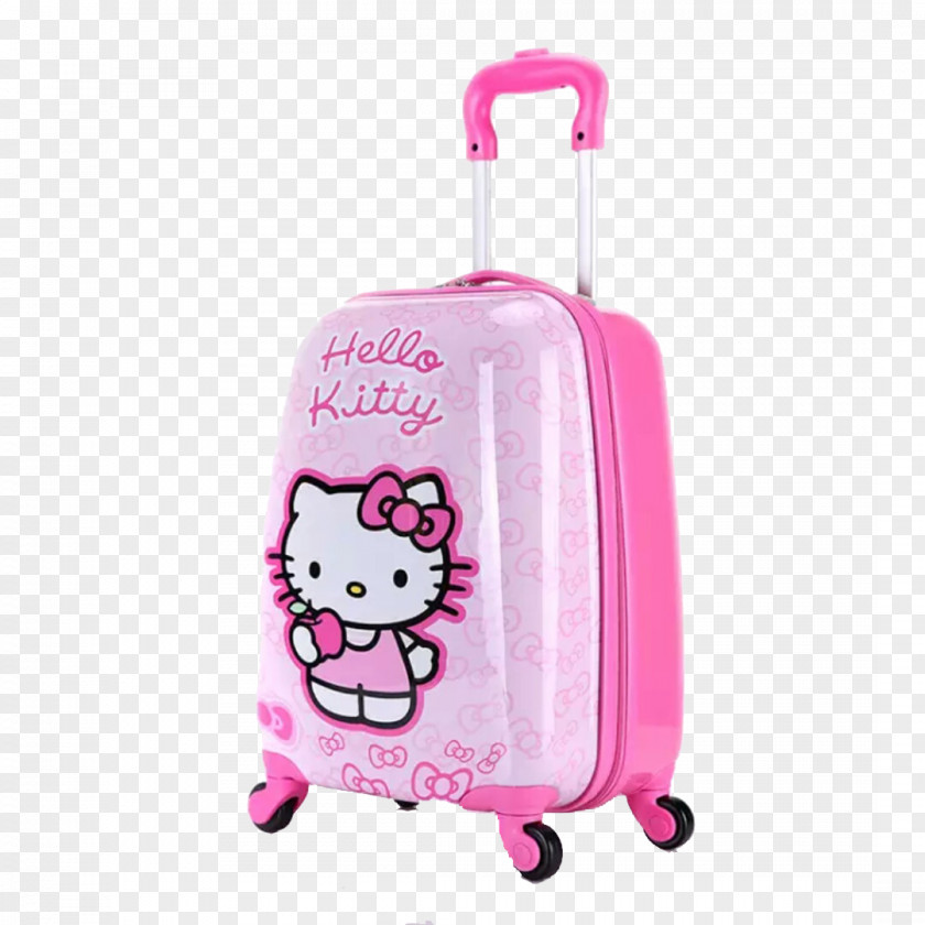 Pink Hello Kitty Suitcase Cat PNG