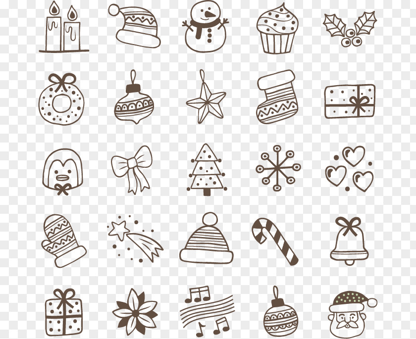 Hand Drawn Christmas Elements Eve PNG