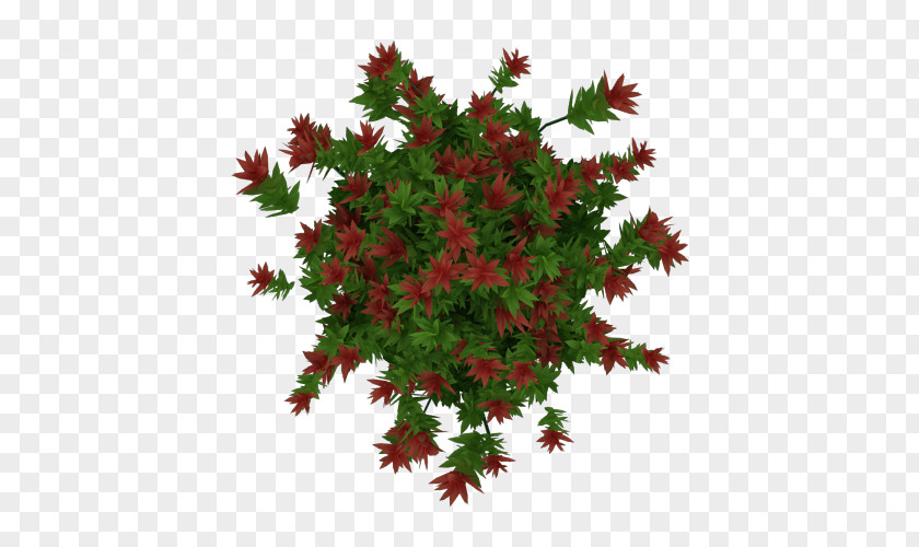 Geranium Branch Pixel Art Christmas PNG