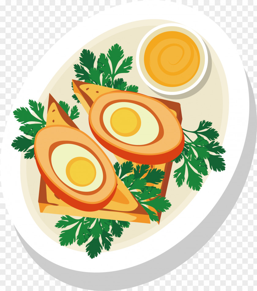 Vector Hand-painted Delicious Eggs Dish Clip Art PNG