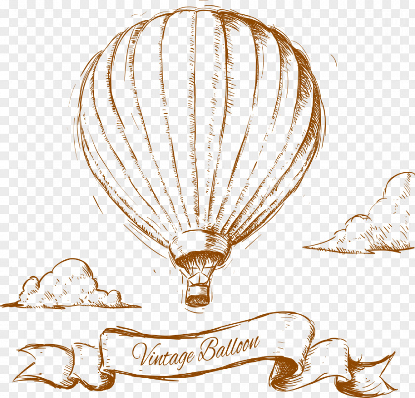 Ballons Ribbon Hot Air Balloon Vector Graphics Design Drawing PNG
