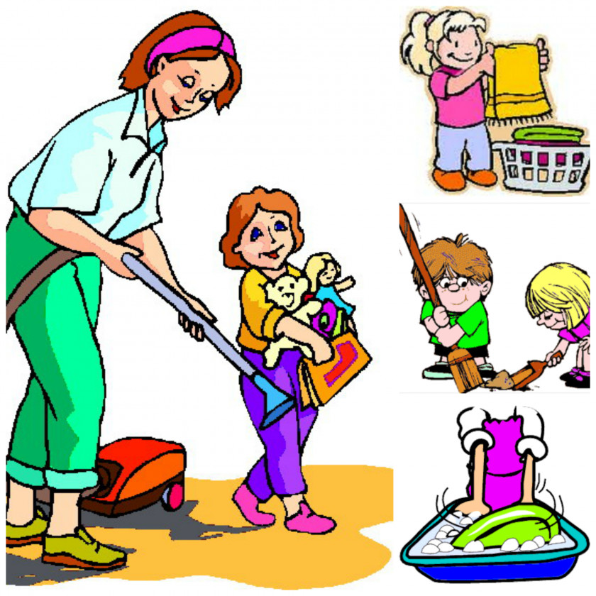 Chores Child Parent Woman Clip Art PNG