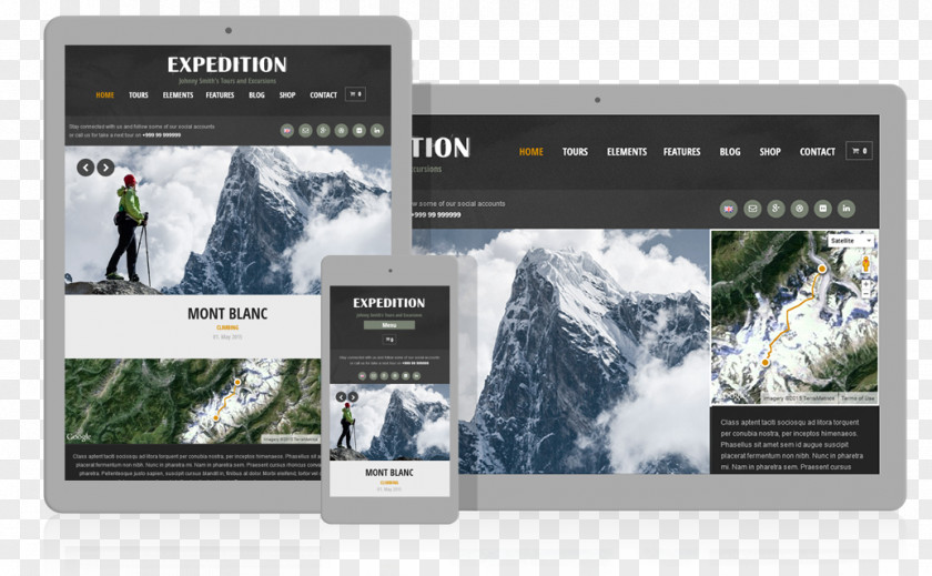 Design Multimedia Responsive Web Mountain Guide PNG