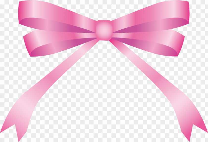 Hand Painted Pink Bow Tie Ribbon PNG