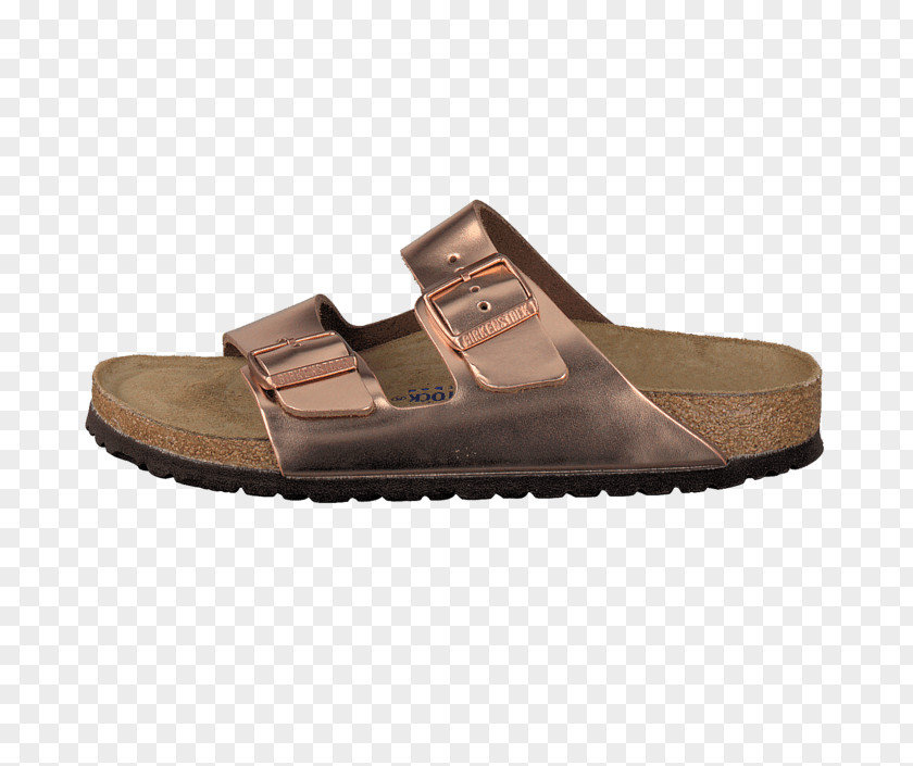Metallic Copper Slide Shoe Leather Sandal Walking PNG