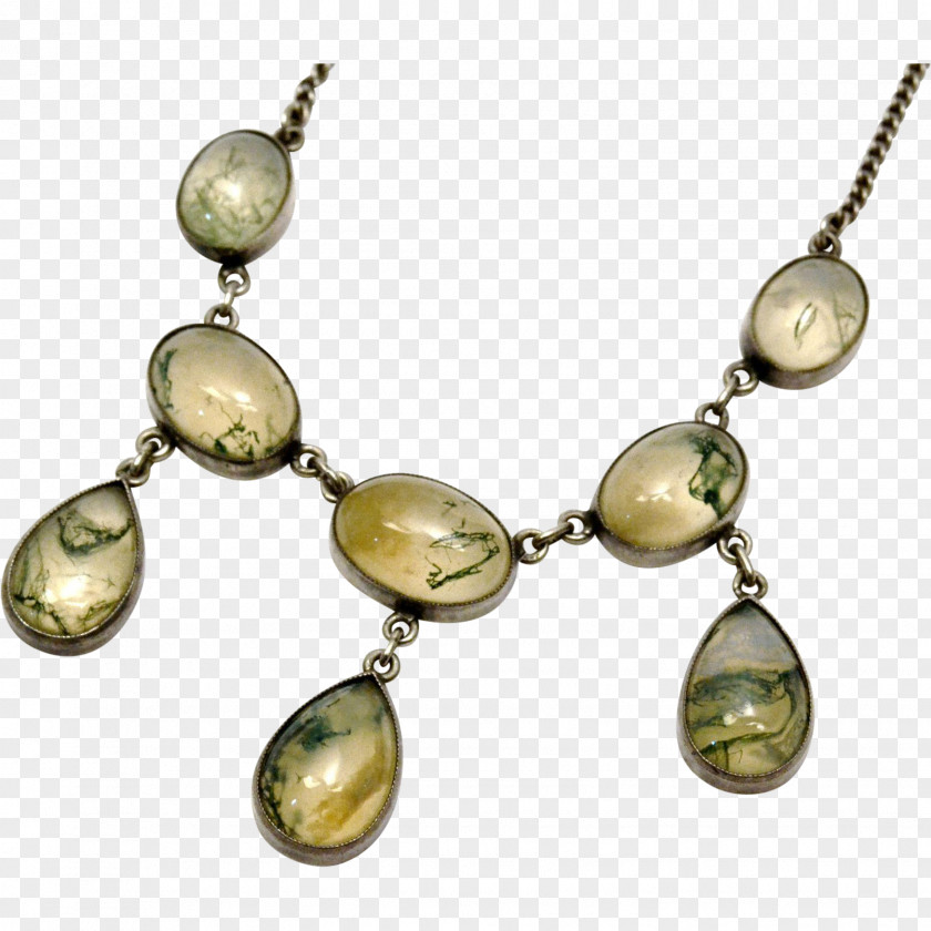 Necklace Earring Pearl Moss Agate Jewellery PNG